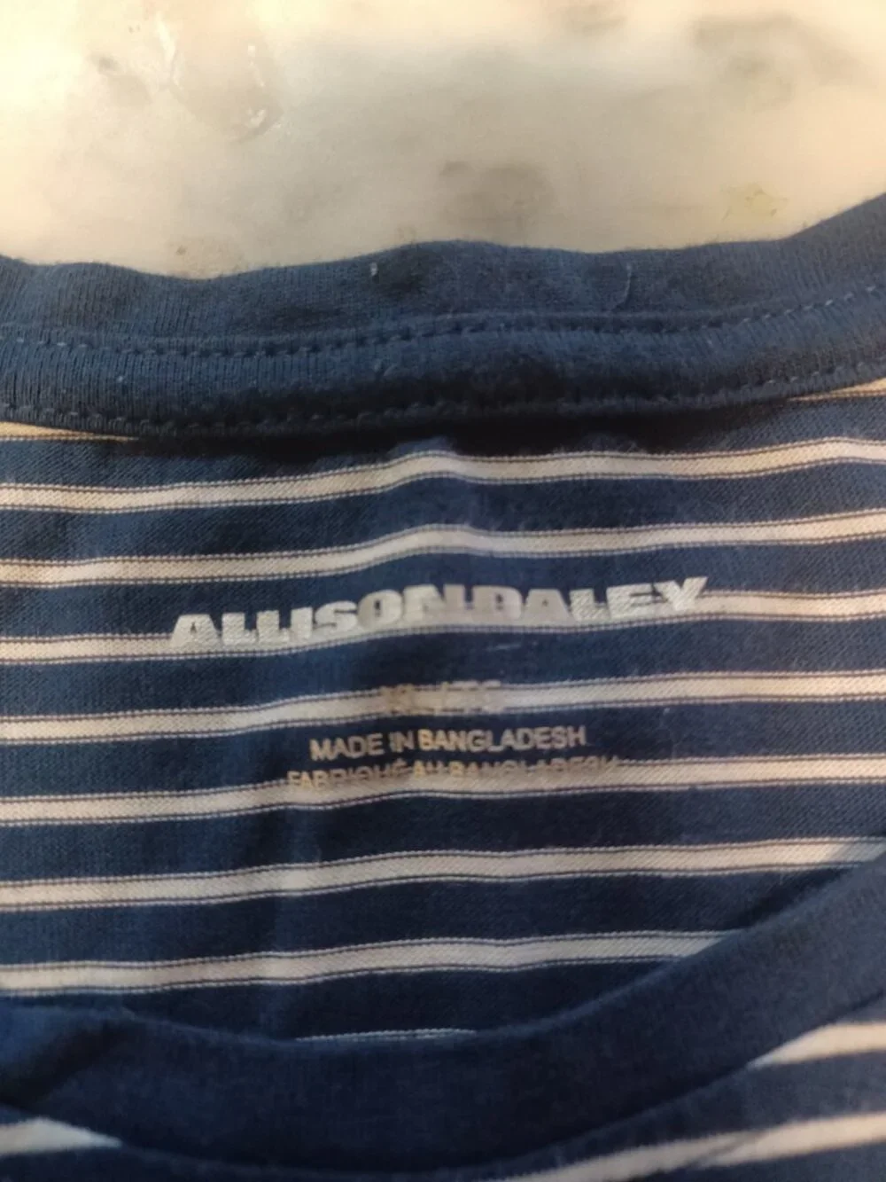 Allison Daley Women's Long Sleeve Pullover Top XL Blue & White Stripes - Picture 3 of 5